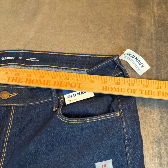Old Navy Wow Boot-Cut Jeans Womens 16 Short Mid-Rise Dark Wash Denim New - Picture 7 of 11